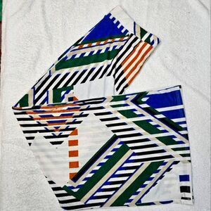 Olive Tree Jersey Knit Boho Colorful Geometric Print Pull On Wide Leg Pants